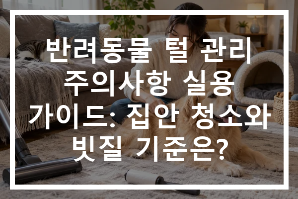 반려동물 털 관리 주의사항 실용 가이드: 집안 청소와 빗질 기준은?