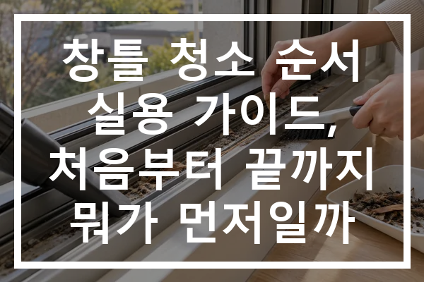 창틀 청소 순서 실용 가이드, 처음부터 끝까지 뭐가 먼저일까