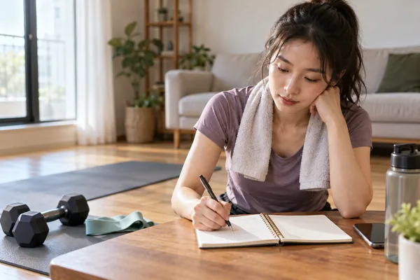 홈트레이닝 운동 기록 알아둘 점부터 정리하면 관련 AI 생성 예시 이미지