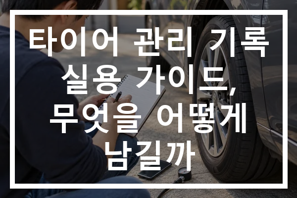타이어 관리 기록 실용 가이드, 무엇을 어떻게 남길까