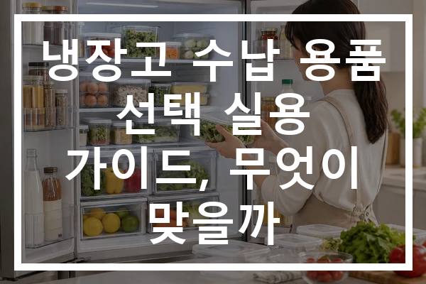 냉장고 수납 용품 선택 실용 가이드, 무엇이 맞을까