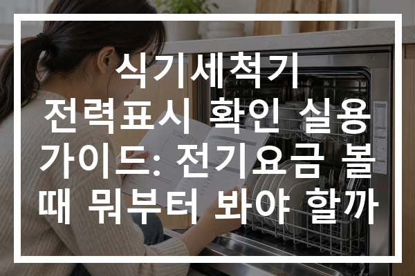 식기세척기 전력표시 확인 실용 가이드: 전기요금 볼 때 뭐부터 봐야 할까