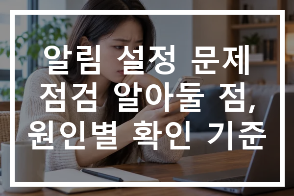 알림 설정 문제 점검 알아둘 점, 원인별 확인 기준