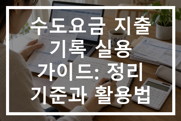 수도요금 지출 기록 실용 가이드: 정리 기준과 활용법