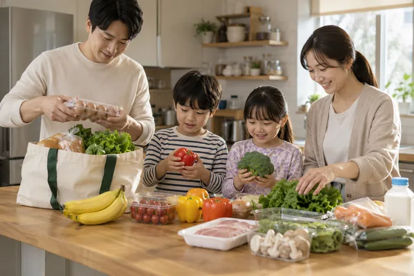 가족 구성과 입맛을 기준으로 장보면 낭비가 줄어듭니다 관련 AI 생성 예시 이미지