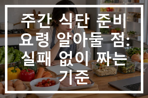 주간 식단 준비 요령 알아둘 점: 실패 없이 짜는 기준
