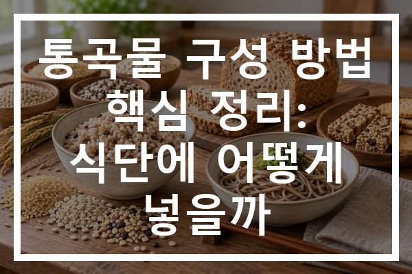 통곡물 구성 방법 핵심 정리: 식단에 어떻게 넣을까