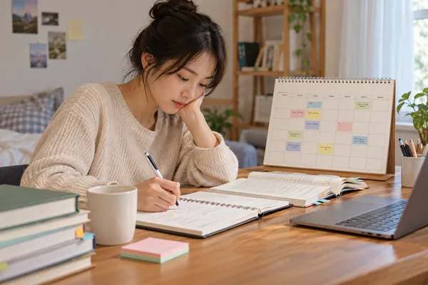 공부 계획을 짤 때 실수를 줄이는 방법 관련 AI 생성 예시 이미지