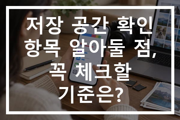 저장 공간 확인 항목 알아둘 점, 꼭 체크할 기준은?
