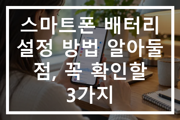 스마트폰 배터리 설정 방법 알아둘 점, 꼭 확인할 3가지