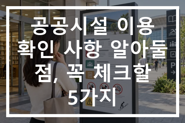공공시설 이용 확인 사항 알아둘 점, 꼭 체크할 5가지