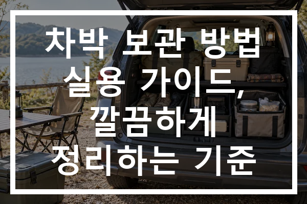 차박 보관 방법 실용 가이드, 깔끔하게 정리하는 기준