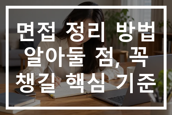 면접 정리 방법 알아둘 점, 꼭 챙길 핵심 기준