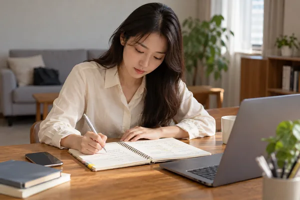 면접 정리 방법 알아둘 점과 먼저 기록할 내용 관련 AI 생성 예시 이미지