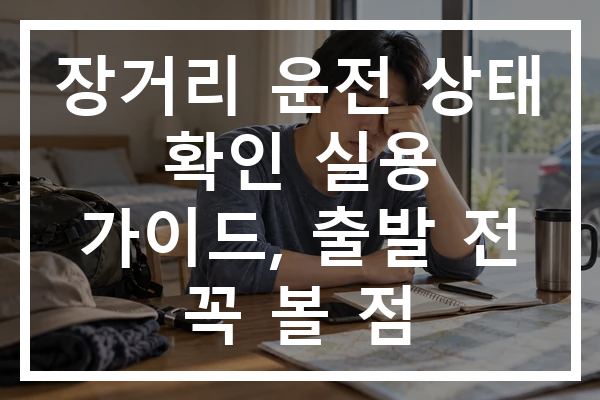 장거리 운전 상태 확인 실용 가이드, 출발 전 꼭 볼 점