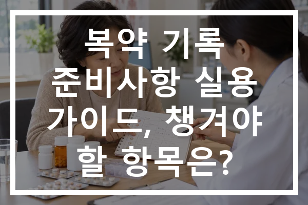 복약 기록 준비사항 실용 가이드, 챙겨야 할 항목은?