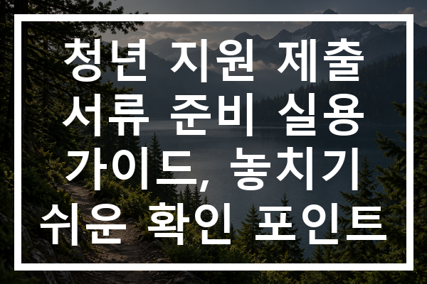 청년 지원 제출 서류 준비 실용 가이드, 놓치기 쉬운 확인 포인트