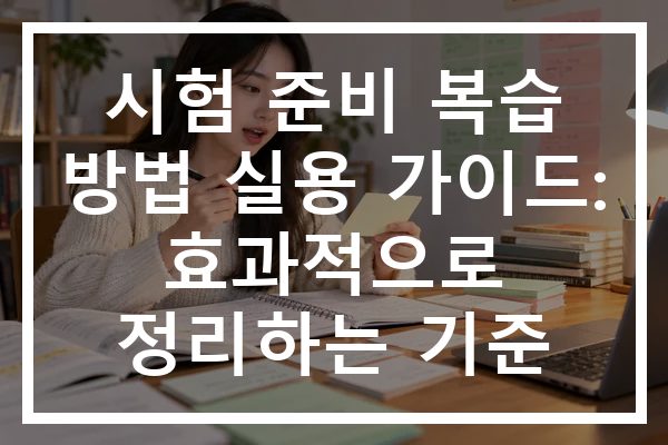 시험 준비 복습 방법 실용 가이드: 효과적으로 정리하는 기준
