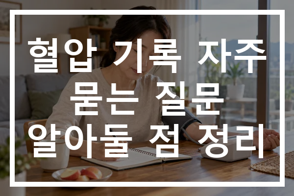 혈압 기록 자주 묻는 질문 알아둘 점 정리