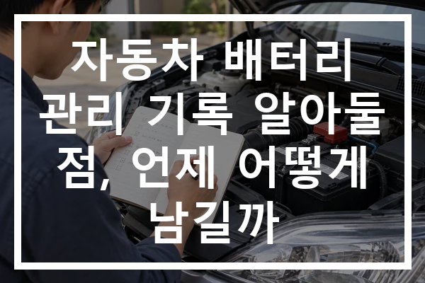 자동차 배터리 관리 기록 알아둘 점, 언제 어떻게 남길까