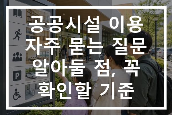공공시설 이용 자주 묻는 질문 알아둘 점, 꼭 확인할 기준