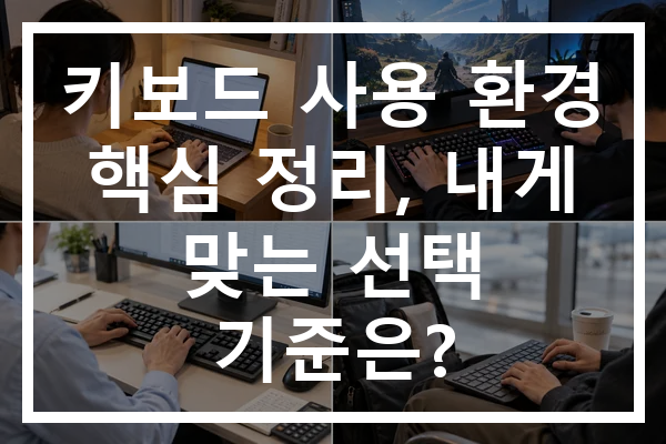 키보드 사용 환경 핵심 정리, 내게 맞는 선택 기준은?