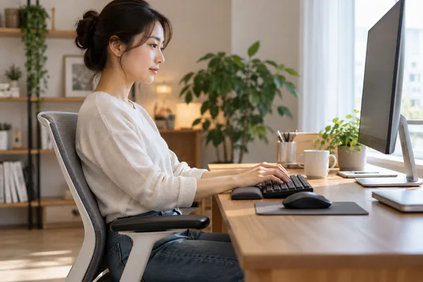 손목 자세와 높이는 피로감에 큰 영향을 줍니다 관련 AI 생성 예시 이미지