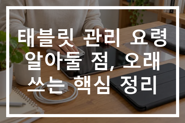 태블릿 관리 요령 알아둘 점, 오래 쓰는 핵심 정리