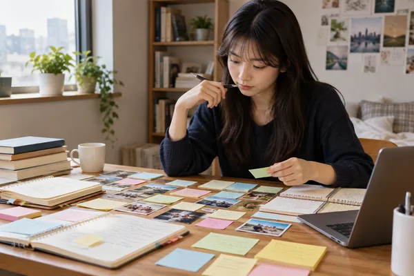 경험을 모은 뒤 문항별로 배치하는 방법 관련 AI 생성 예시 이미지