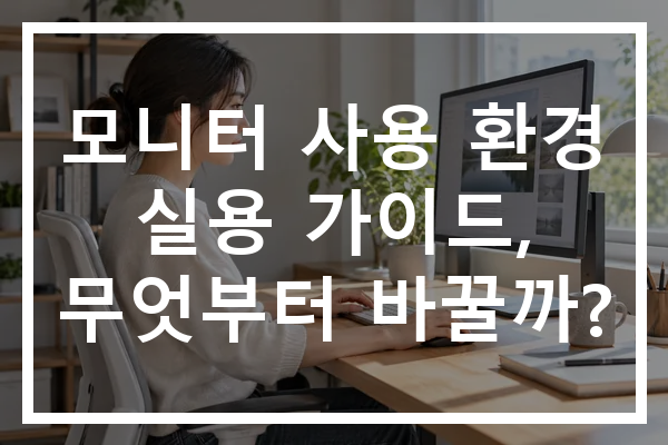 모니터 사용 환경 실용 가이드, 무엇부터 바꿀까?