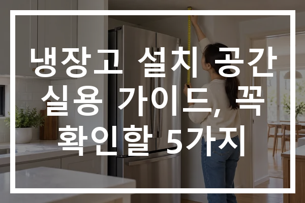 냉장고 설치 공간 실용 가이드, 꼭 확인할 5가지
