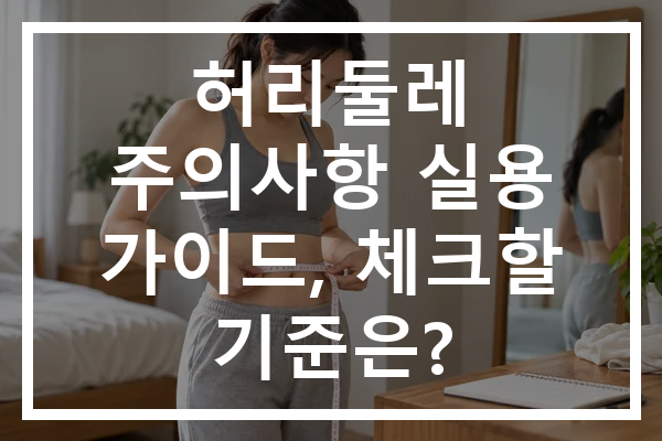 허리둘레 주의사항 실용 가이드, 체크할 기준은?