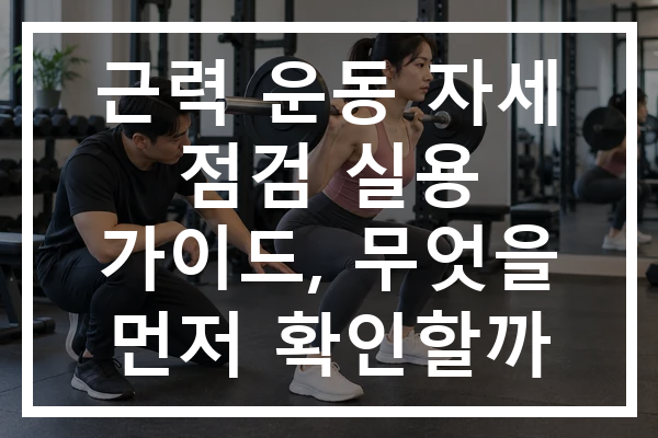 근력 운동 자세 점검 실용 가이드, 무엇을 먼저 확인할까