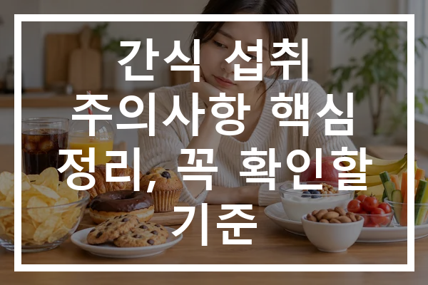 간식 섭취 주의사항 핵심 정리, 꼭 확인할 기준