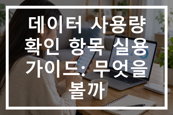 데이터 사용량 확인 항목 실용 가이드: 무엇을 볼까