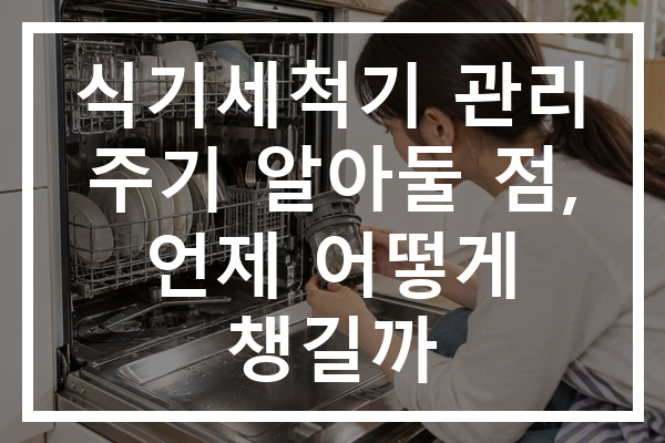 식기세척기 관리 주기 알아둘 점, 언제 어떻게 챙길까