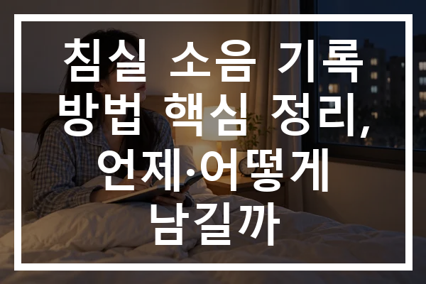 침실 소음 기록 방법 핵심 정리, 언제·어떻게 남길까