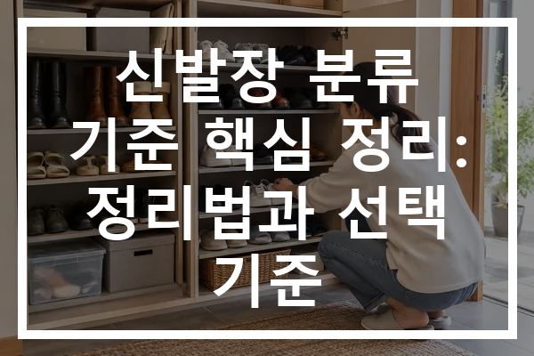 신발장 분류 기준 핵심 정리: 정리법과 선택 기준