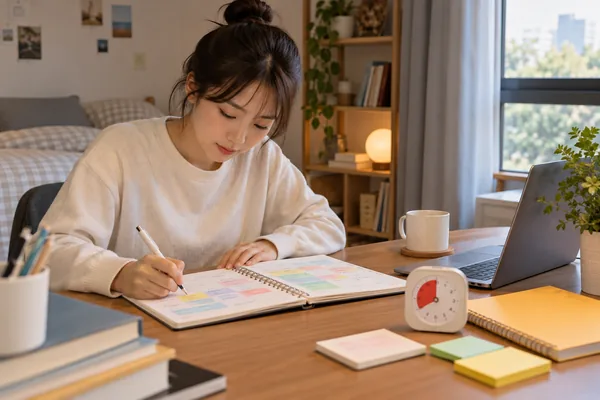 실행 가능한 시간표는 어떻게 만들면 좋을까요? 관련 AI 생성 예시 이미지