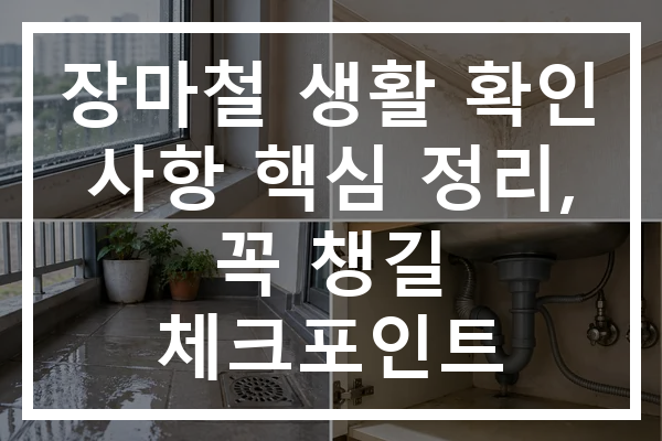 장마철 생활 확인 사항 핵심 정리, 꼭 챙길 체크포인트