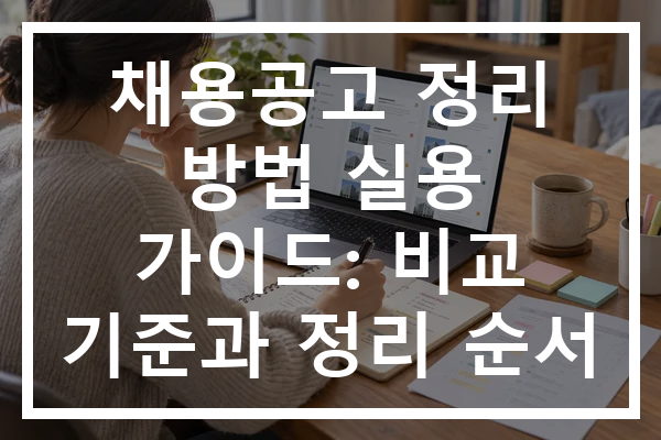 채용공고 정리 방법 실용 가이드: 비교 기준과 정리 순서