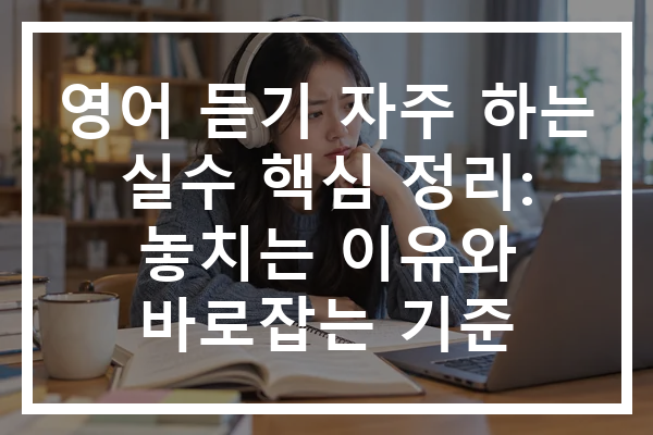 영어 듣기 자주 하는 실수 핵심 정리: 놓치는 이유와 바로잡는 기준