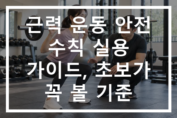 근력 운동 안전 수칙 실용 가이드, 초보가 꼭 볼 기준