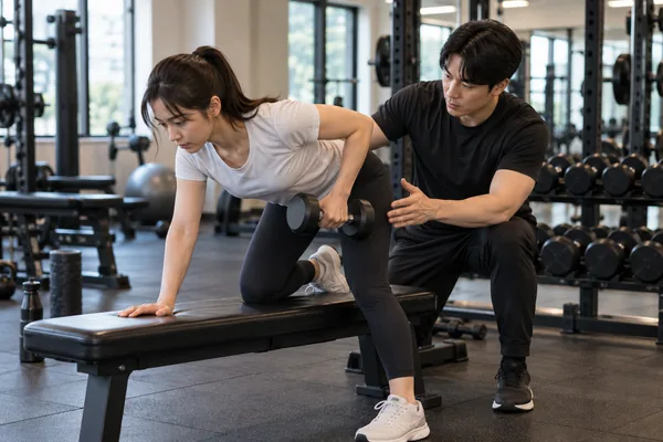 초보가 흔히 놓치는 중량 선택과 진행 방식 관련 AI 생성 예시 이미지