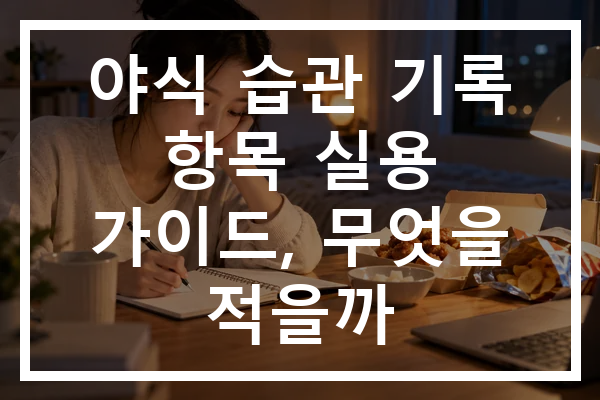 야식 습관 기록 항목 실용 가이드, 무엇을 적을까