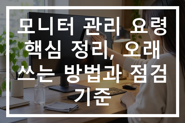 모니터 관리 요령 핵심 정리, 오래 쓰는 방법과 점검 기준