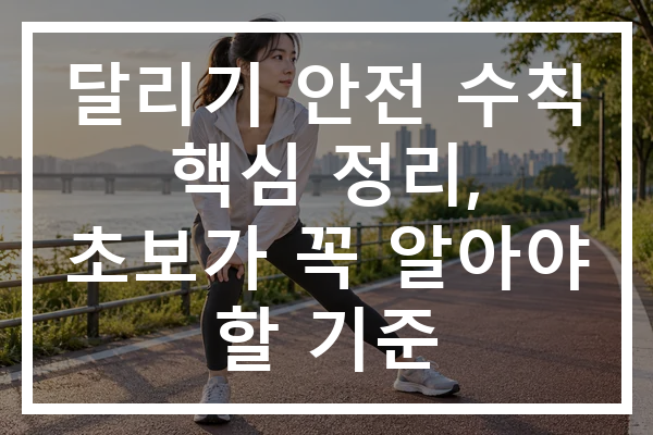 달리기 안전 수칙 핵심 정리, 초보가 꼭 알아야 할 기준