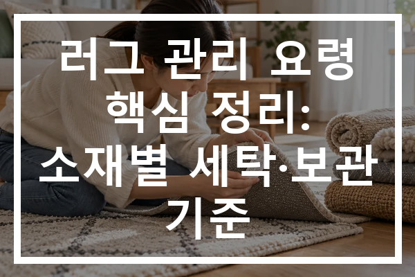 러그 관리 요령 핵심 정리: 소재별 세탁·보관 기준