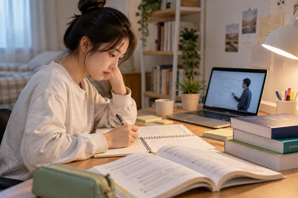 교재와 공부 방식은 처음부터 너무 복잡하게 고르지 마세요 관련 AI 생성 예시 이미지