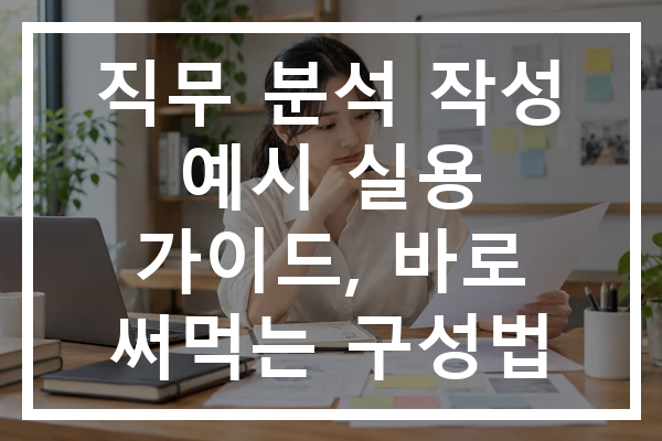 직무 분석 작성 예시 실용 가이드, 바로 써먹는 구성법